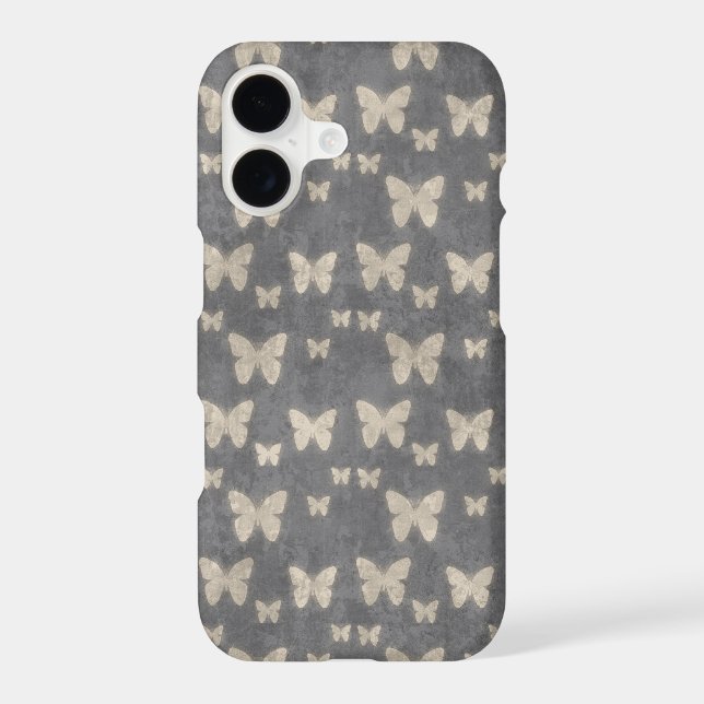 Butterfly Pattern, Pattern Of Butterflies, Grey (Back)
