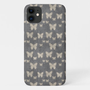 Butterfly Pattern, Pattern Of Butterflies, Grey iPhone 11 Case