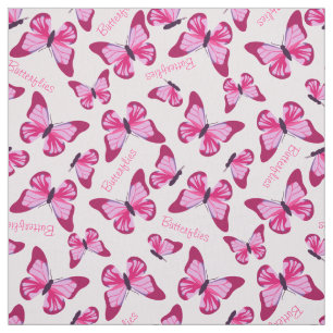 Butterfly Pattern Pretty Pink Purple Personalized Fabric