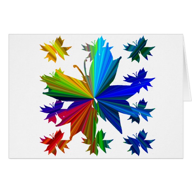 Butterfly Pattern Rainbow Card (Front Horizontal)