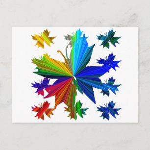 Butterfly Pattern Rainbow Postcard