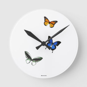Butterfly Pattern Round Clock