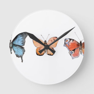 Butterfly Pattern Round Clock