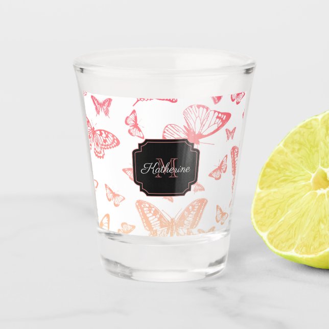 Butterfly Pattern Shot Glass (Front)