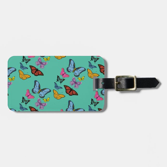 Butterfly pattern texture luggage tag (Front Horizontal)