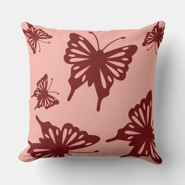 butterfly pattern throw pillow (Front)