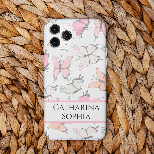 Butterfly Pattern with Name iPhone Case (Creator Uploaded)