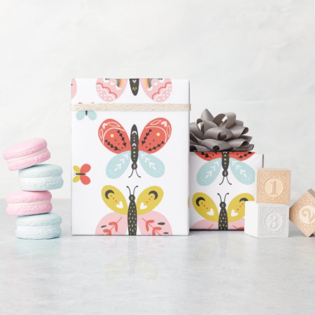 Butterfly Pattern  Wrapping Paper (Baby Shower)
