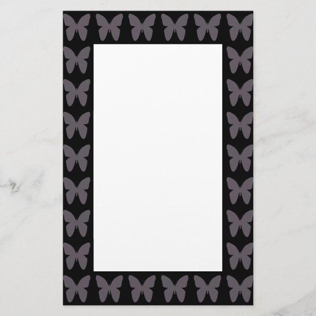 Butterfly Patterns Butterflies In Black And White Stationery (Front)