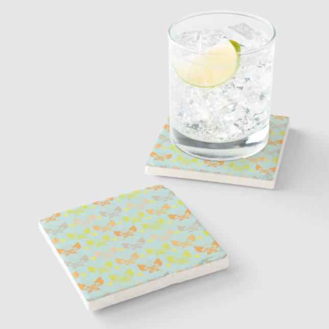 Butterfly patterns stone coaster (Side)