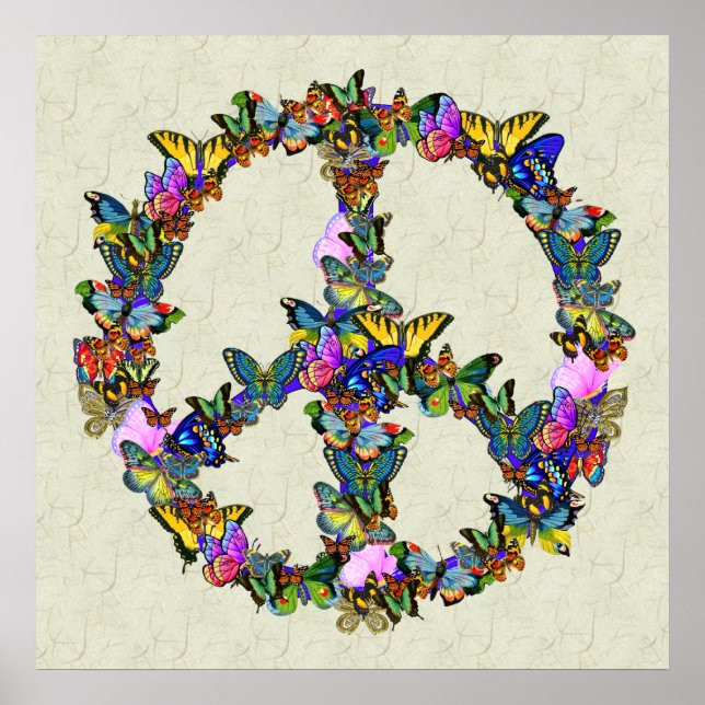 Butterfly Peace Symbol Poster (Front)