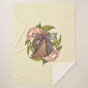 Butterfly Peony Fairy Peonies fairies Sherpa Blanket
