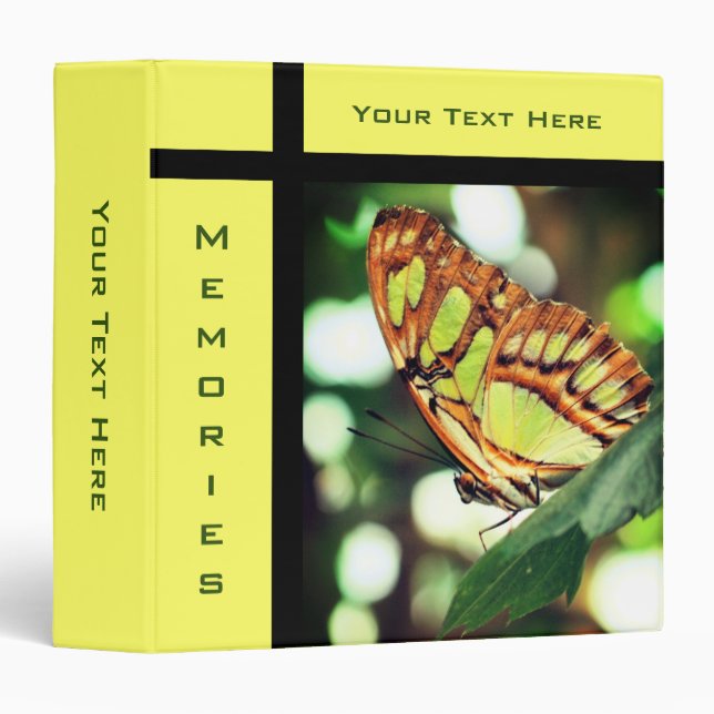 Butterfly Personalized Custom Photo Album  Binder (Front/Spine)