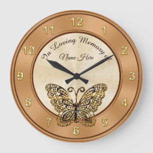 Butterfly Personalized In Loving Memory Gifts Large Clock