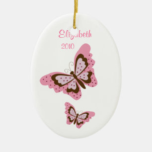 BUTTERFLY Personalized Name Christmas Ornament