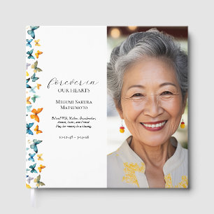 Butterfly Photo Funeral Guest Book