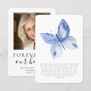 Butterfly Photo Funeral Prayer Card