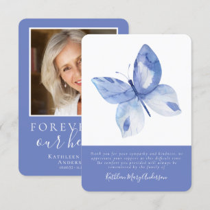 Butterfly Photo Sympathy Funeral Thank You Card