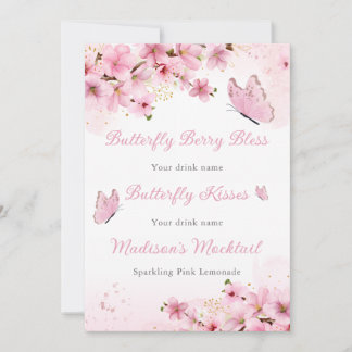 Butterfly pink baby shower  invitation