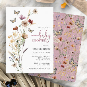 Butterfly Pink Baby Shower Invitation