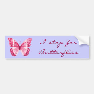 Butterfly Pink Bumper Sticker