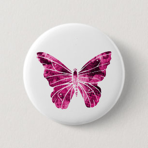 Butterfly Pink Clipart Cute Flying Wings Nature 1. 2 Inch Round Button