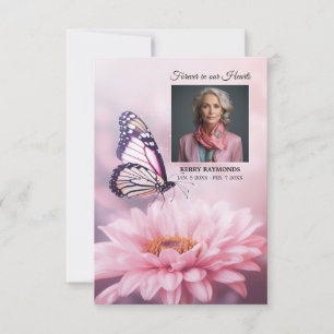 Butterfly Pink Daisy Flower Funeral PROGRAM Photo