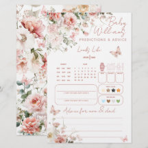 Butterfly Pink Floral Baby Prediction Game