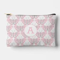 Butterfly pink grey monogram
