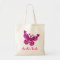 Butterfly pink kids named id library tote bag