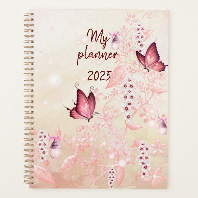 Butterfly pink planner (Front)