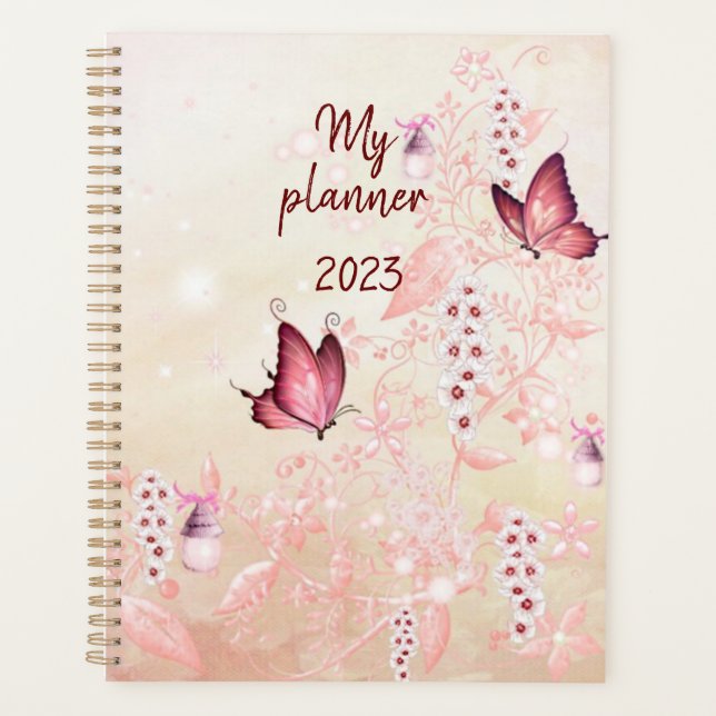 Butterfly pink planner (Front)