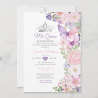 Butterfly Pink Purple Quinceanera Birthday