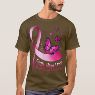 Butterfly Pink Ribbon Breast Cancer Awareness Wome T-Shirt