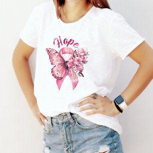 Butterfly Pink Ribbon Tri-Blend Shirt