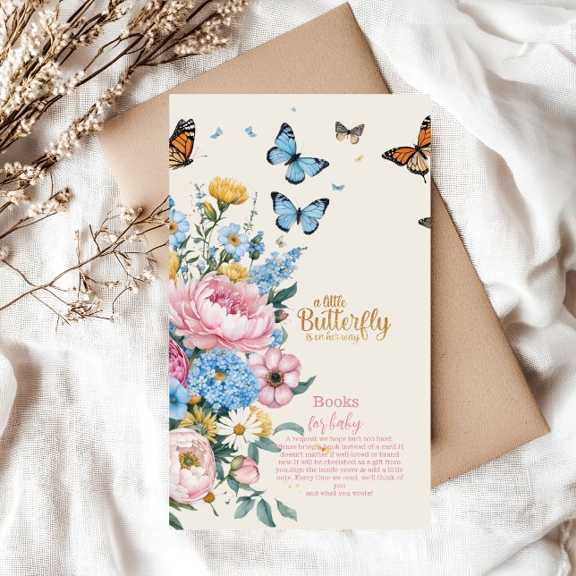 Butterfly Pink Rose Garden Girl Books for Baby Enclosure Card (Creator Uploaded)