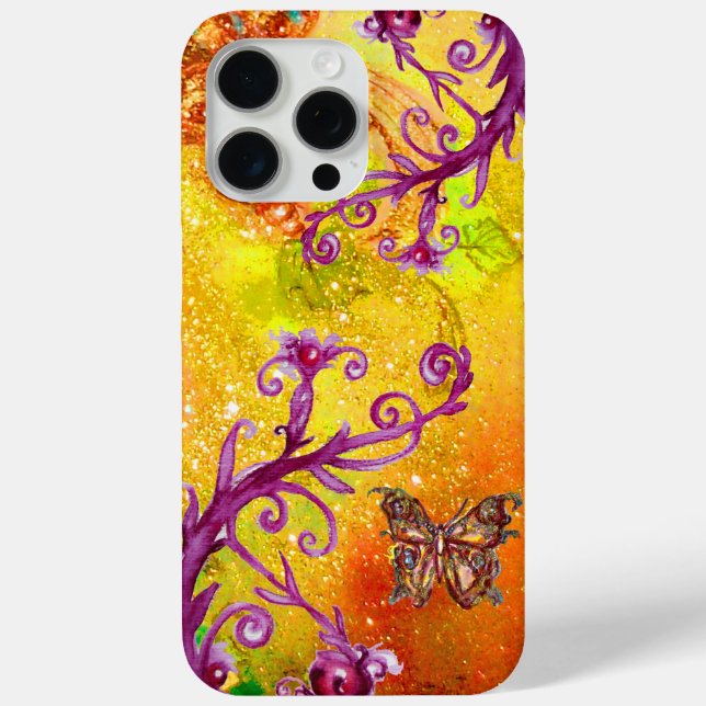 BUTTERFLY PLANT,MAGIC SWIRLS,GOLD YELLOW SPARKLES. Case-Mate iPhone CASE (Back)