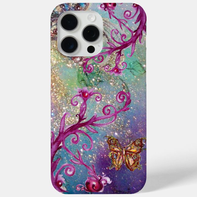 BUTTERFLY PLANT / MAGIC SWIRLS IN SPARKLE blue Case-Mate iPhone Case (Back)