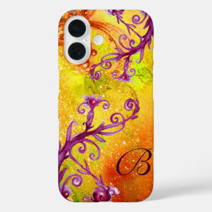 BUTTERFLY PLANT / MAGIC SWIRLS IN SPARKLE MONOGRAM iPhone 16 CASE