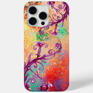BUTTERFLY PLANT / MAGIC SWIRLS IN SPARKLE pink red iPhone 15 Pro Max Case