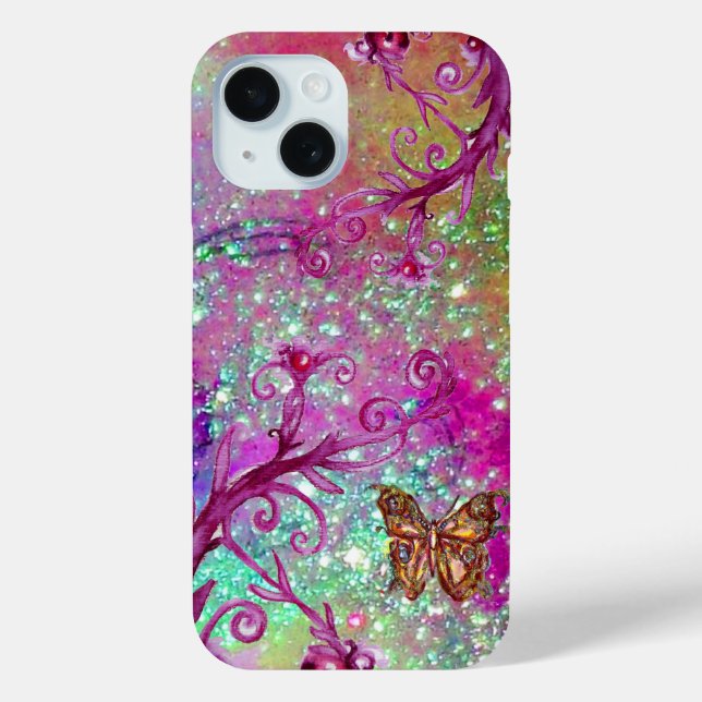 BUTTERFLY PLANT / MAGIC SWIRLS IN SPARKLE Violet Case-Mate iPhone Case (Back)