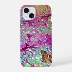 BUTTERFLY PLANT / MAGIC SWIRLS IN SPARKLE Violet iPhone 15 Case