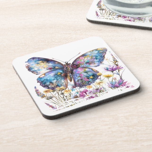 Butterfly Plastic Coaster Set (Left Side)