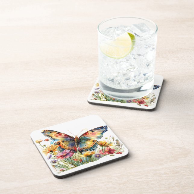 Butterfly Plastic Coaster Set (Right Side)