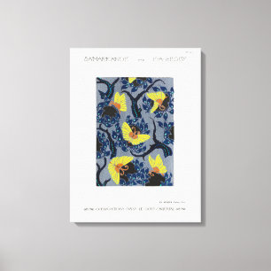 Butterfly Pochoir Pattern in Art Nouveau Canvas Print