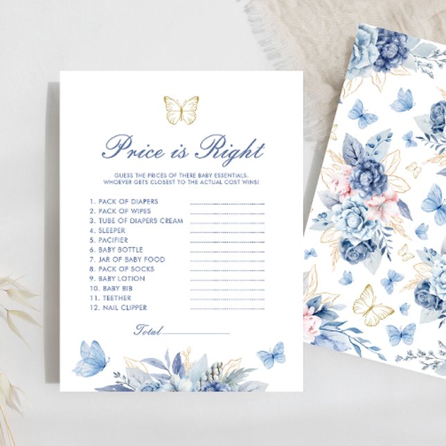 Butterfly Price is Right Boy Baby Shower Game (Creator Uploaded)