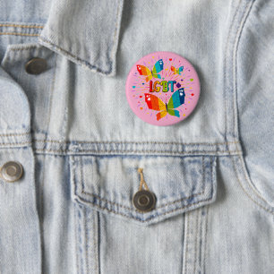 Butterfly Pride Love is Love LGBT Awareness 2 Inch Round Button