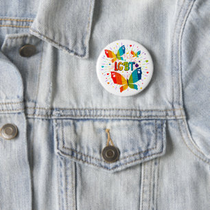 Butterfly Pride Love is Love LGBT Awareness 2 Inch Round Button