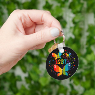 Butterfly Pride Love is Love LGBT Awareness Keychain