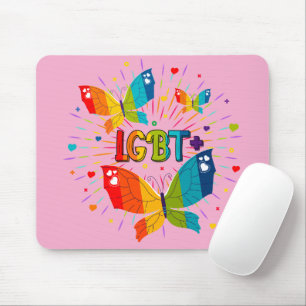 Butterfly Pride Love is Love LGBT Awareness Mouse Pad